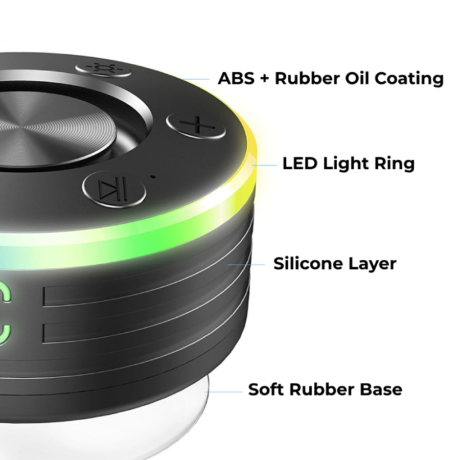 speaker bluetooth shower lights rgb radio fm